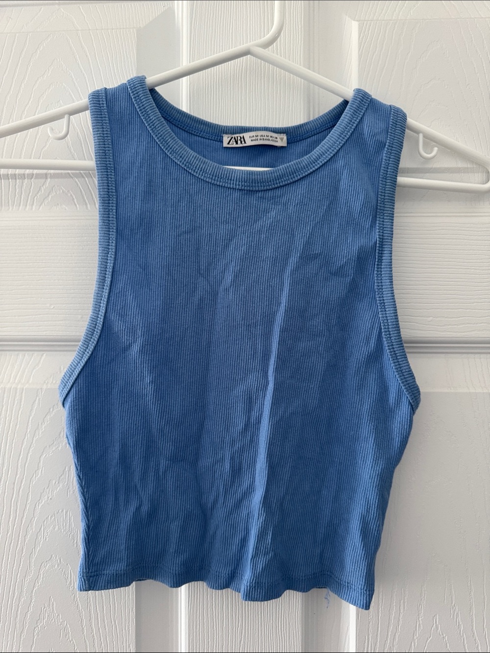 Zara Blue and Black Ribbed Crop Tank Top - $20 for 2